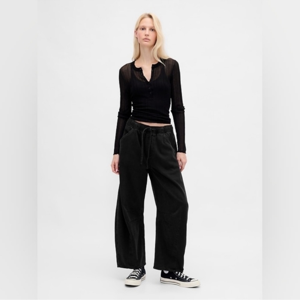 NEW! Gap Black Mid Rise UltraSoft Easy Horseshoe Jeans 815686 🩷